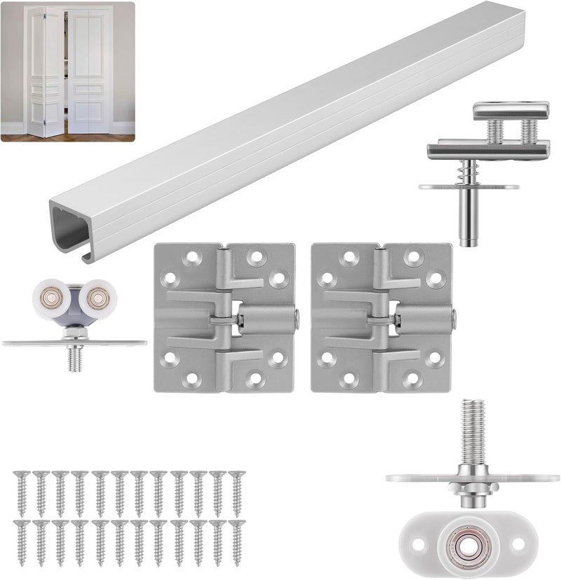 HBL ' 1 Pack Bifold Door Hardware Kits, Bi-fold Door Hardware Set with 36 Inch Long Track for Folding Closet and Indoor Use, Heavy Duty and Easy to Install. - Image 1